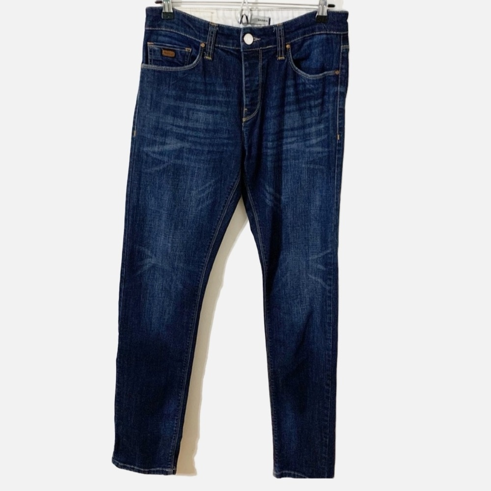 Gabbia Denim Dark Wash Straight Leg Denim Jeans Five Pocket Styling 31 X 34